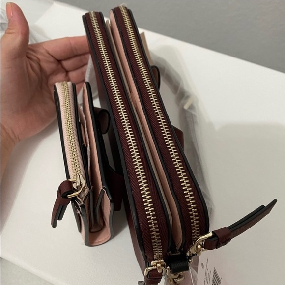 🏵NEW🏵Kate Spade floral puppy/dusty pink color crossbody bag and wallet set - Picture 3 of 8